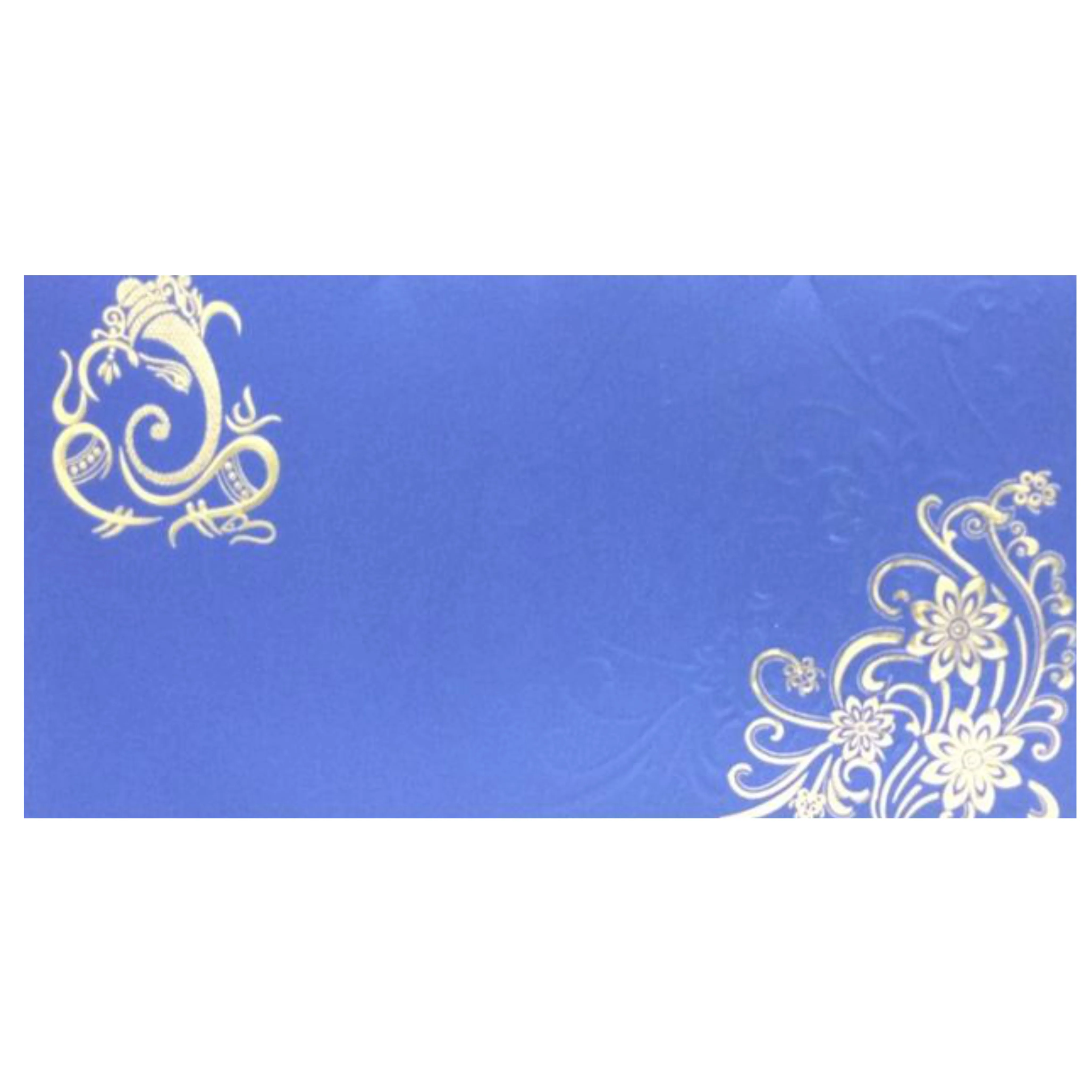 Alluring Blue Shading With Floral Theme Wedding Card - KNKS17BG - Image 3