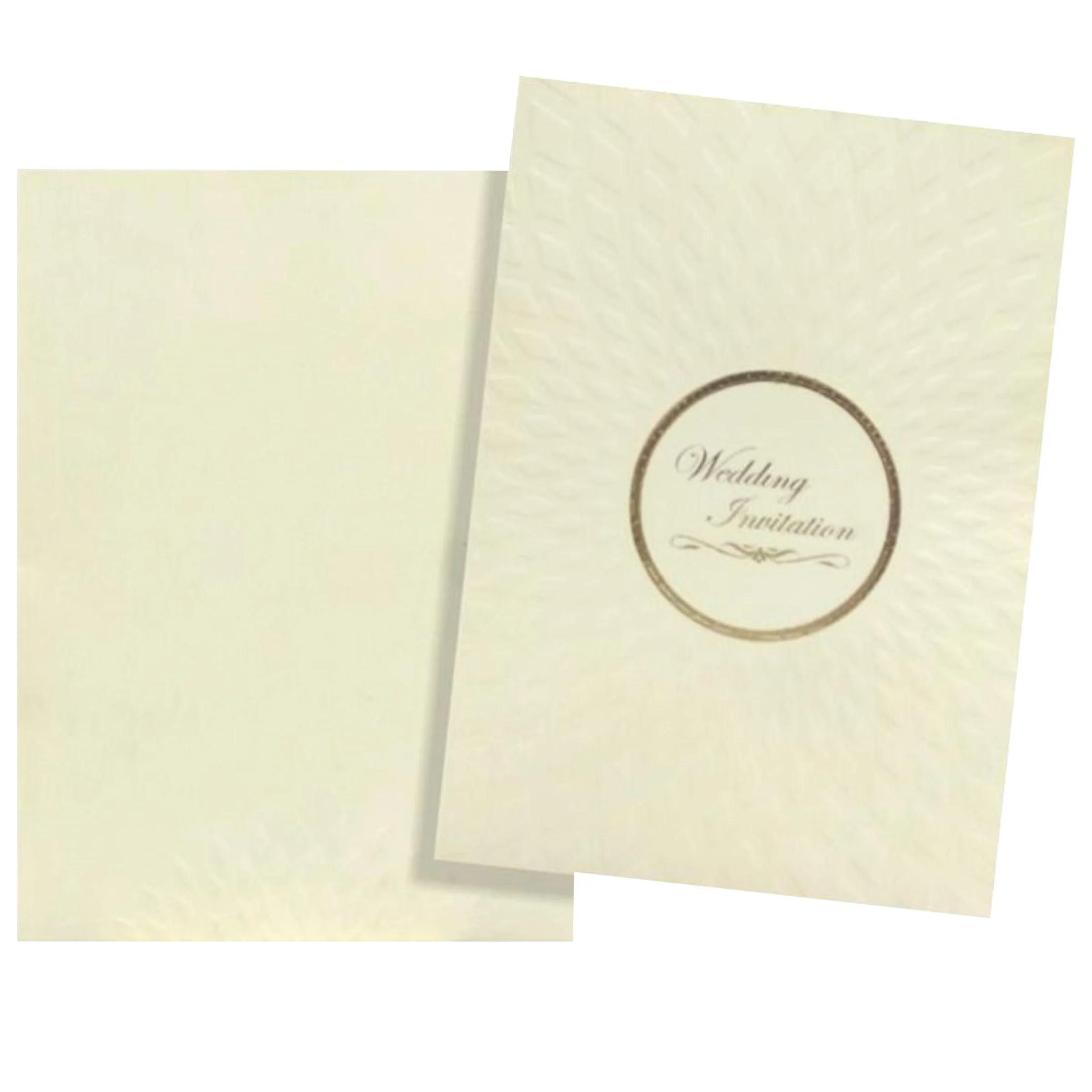Alluring Cream Shading With Embossed Bloom Subject Wedding Card - KNK3612 - Image 2