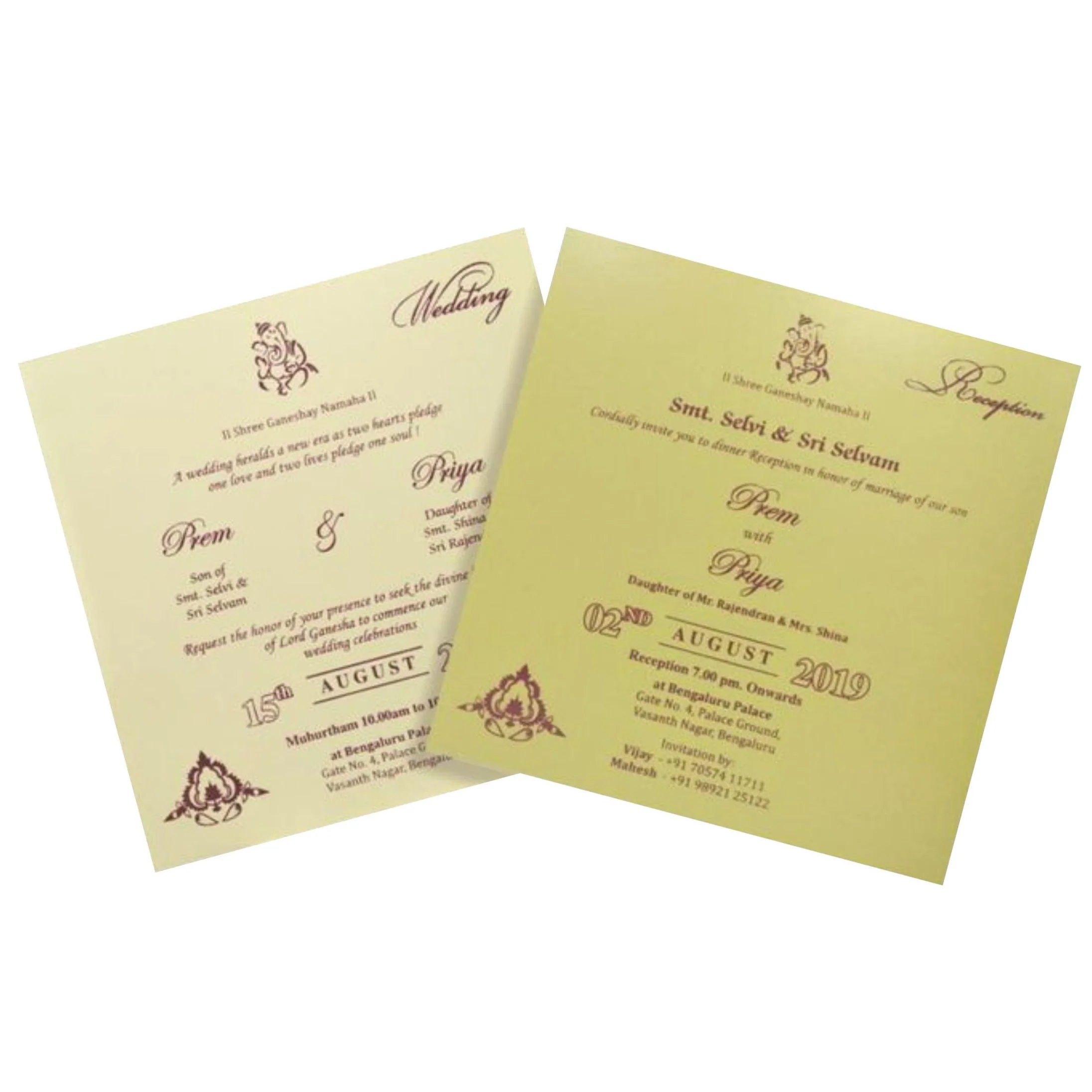 Alluring Floral Theme With Gold Foiling Wedding Card - KND8005C - Image 5