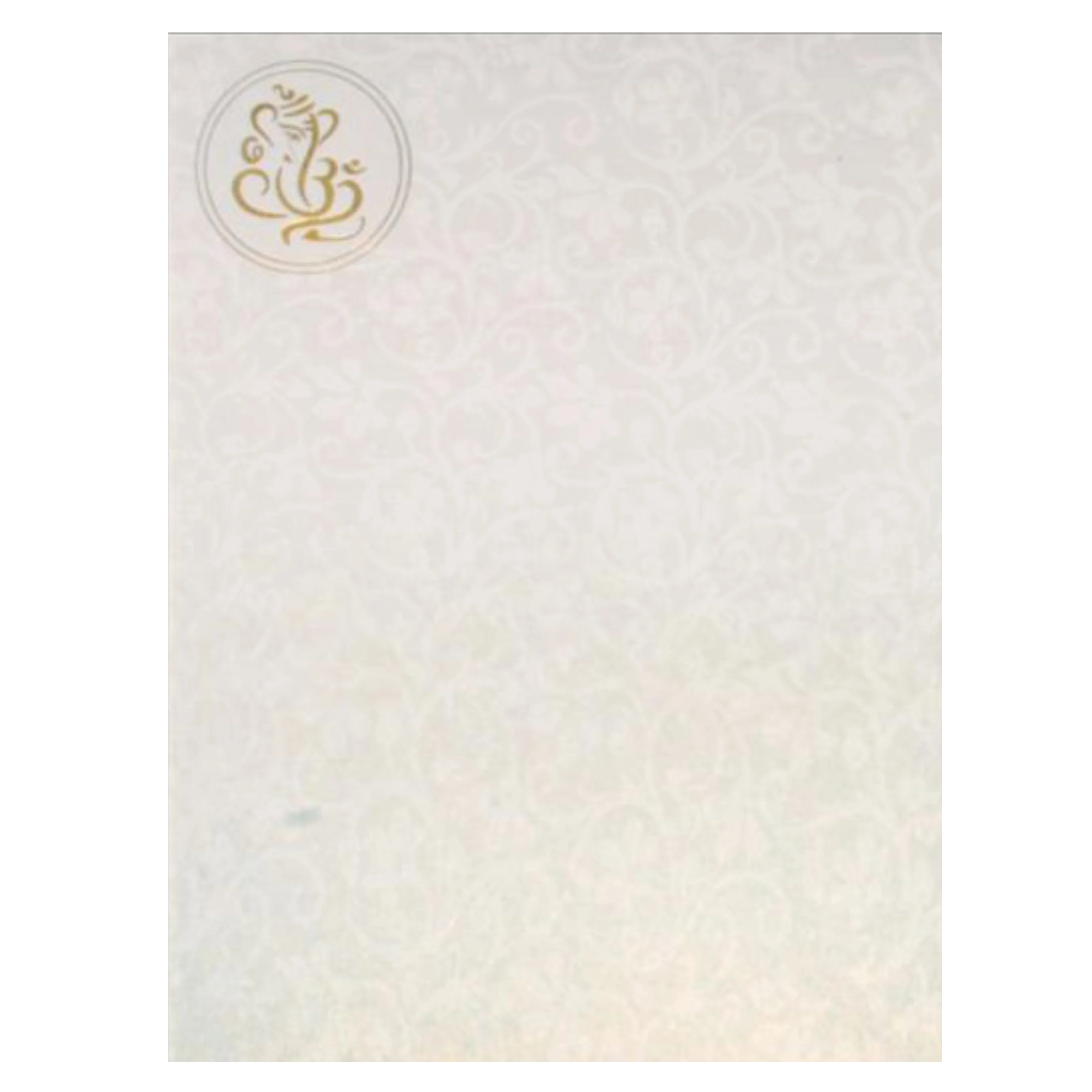Alluring Ganesha With Flower Cut Gold Foiling Wedding Card - KNK30691 - Image 4