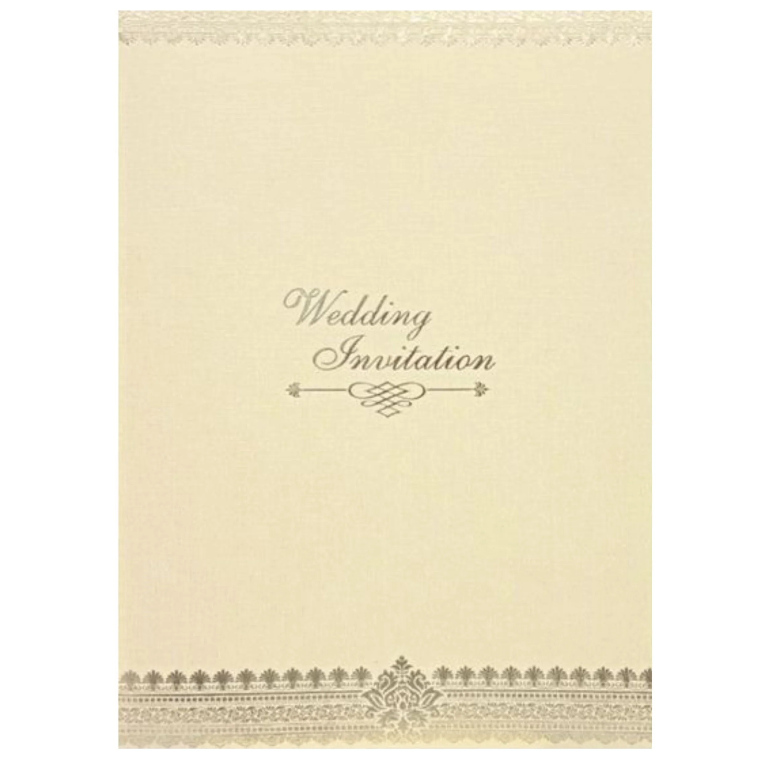 Gold Metallic Wedding Invitation Card With Gold Foiling Lace-KNCM13GI - Image 3