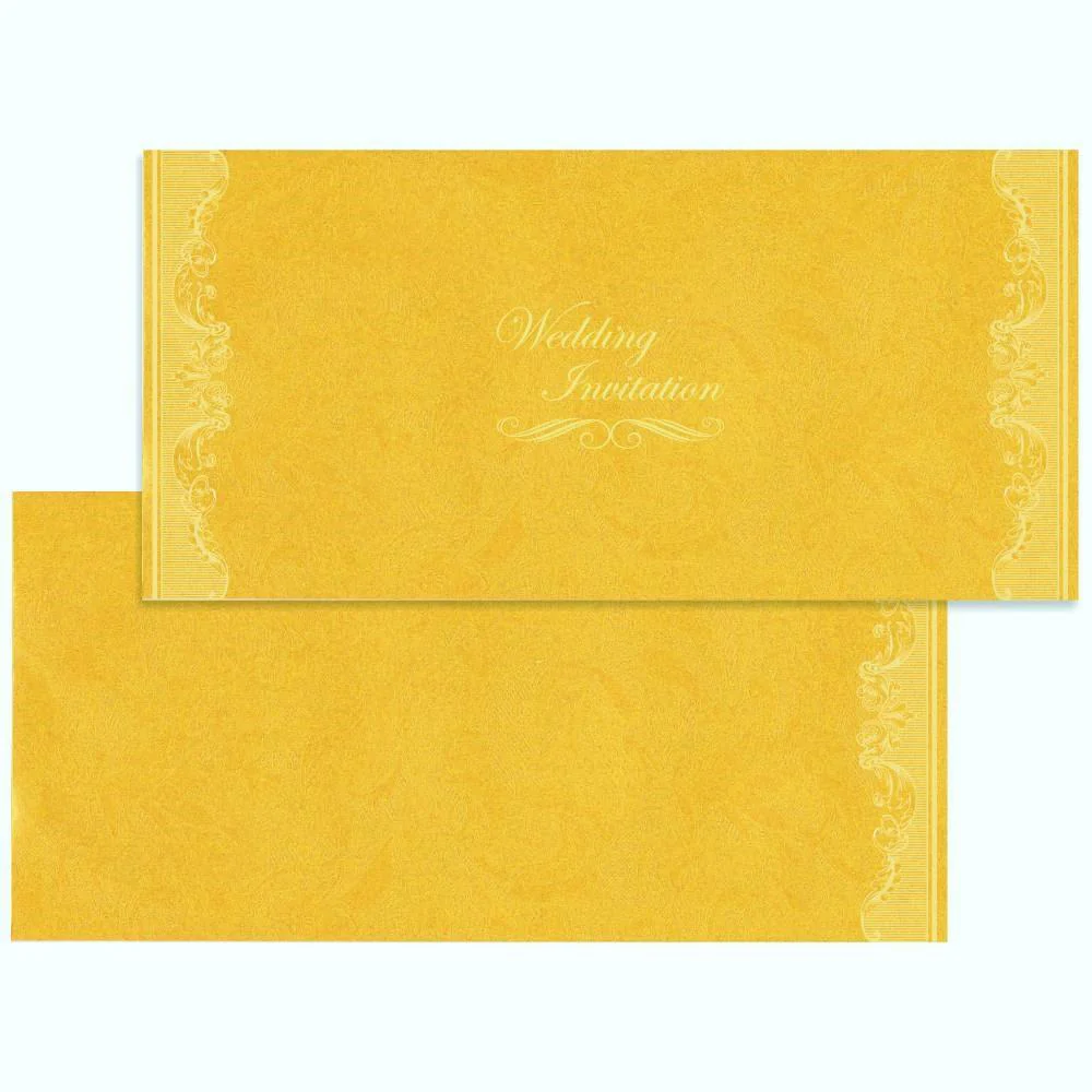 Alluring Gold Shading With Floral Border Wedding Card-KNK1716 - Image 2