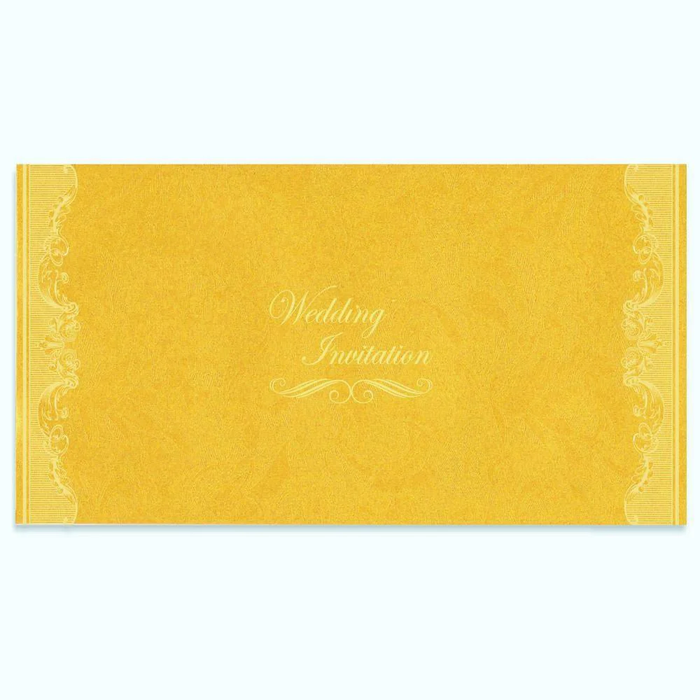 Alluring Gold Shading With Floral Border Wedding Card-KNK1716 - Image 3