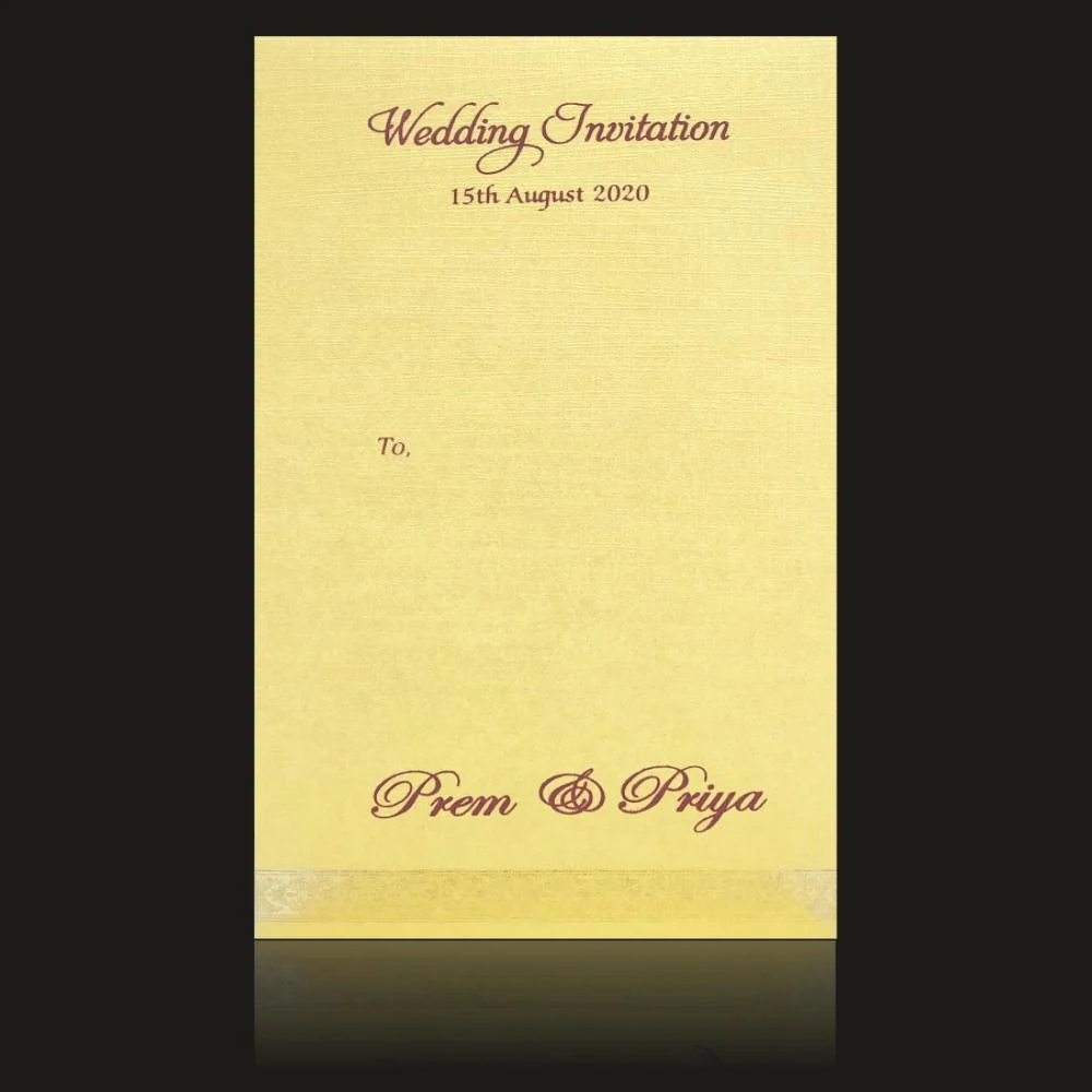 Blue single sheet with gold envelope gold border invitation card-KNS9001B - Image 3