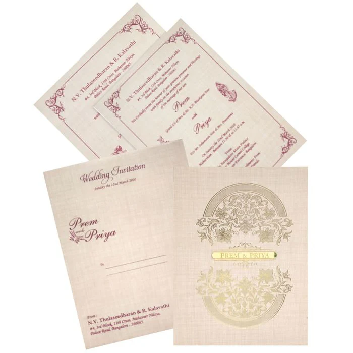 Sandal Premium Padded Stiff Board Invitation Card-KNPS9501S