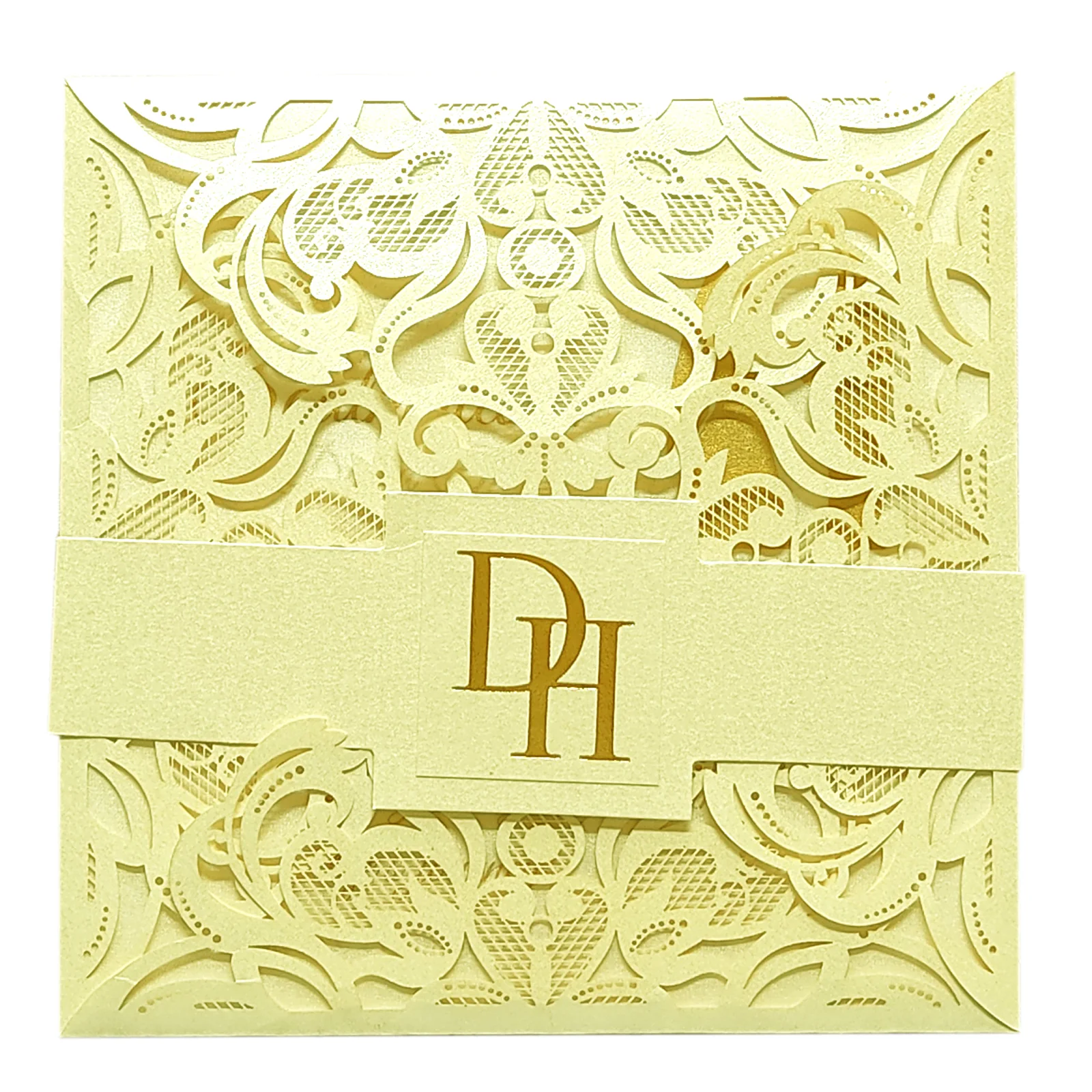 White Floral Laser Cut Invitation Card-KPR01010 - Image 3
