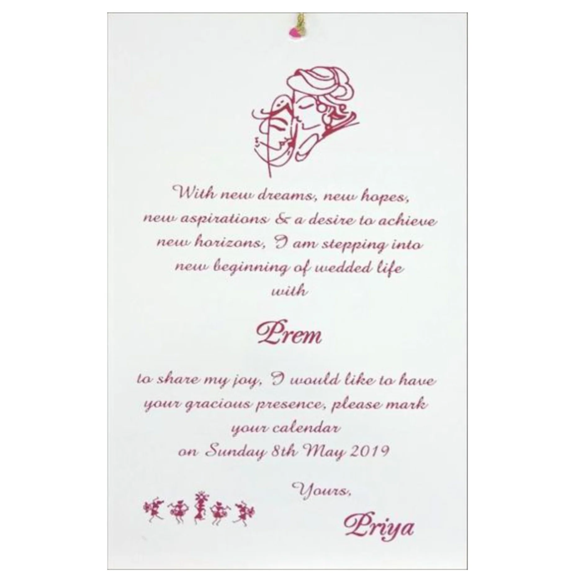 Awesome Gold Foiling With Pull-up Type Opening Personal Wedding Card - KNHU820D - Image 2
