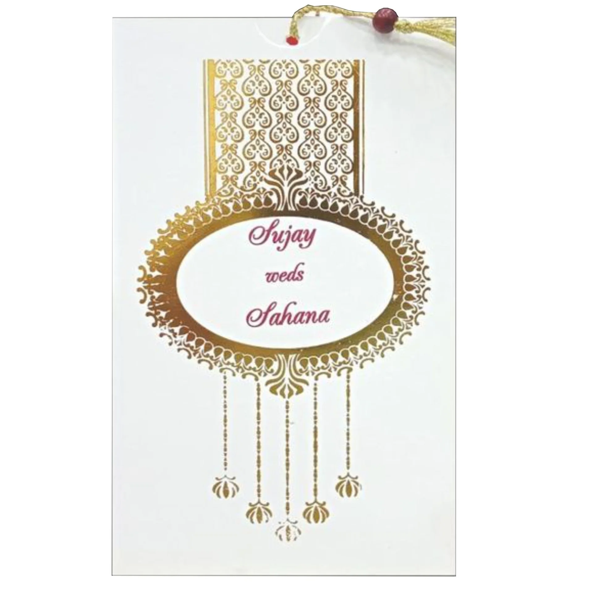 Awesome Gold Foiling With Pull-up Type Opening Personal Wedding Card - KNHU820D - Image 3