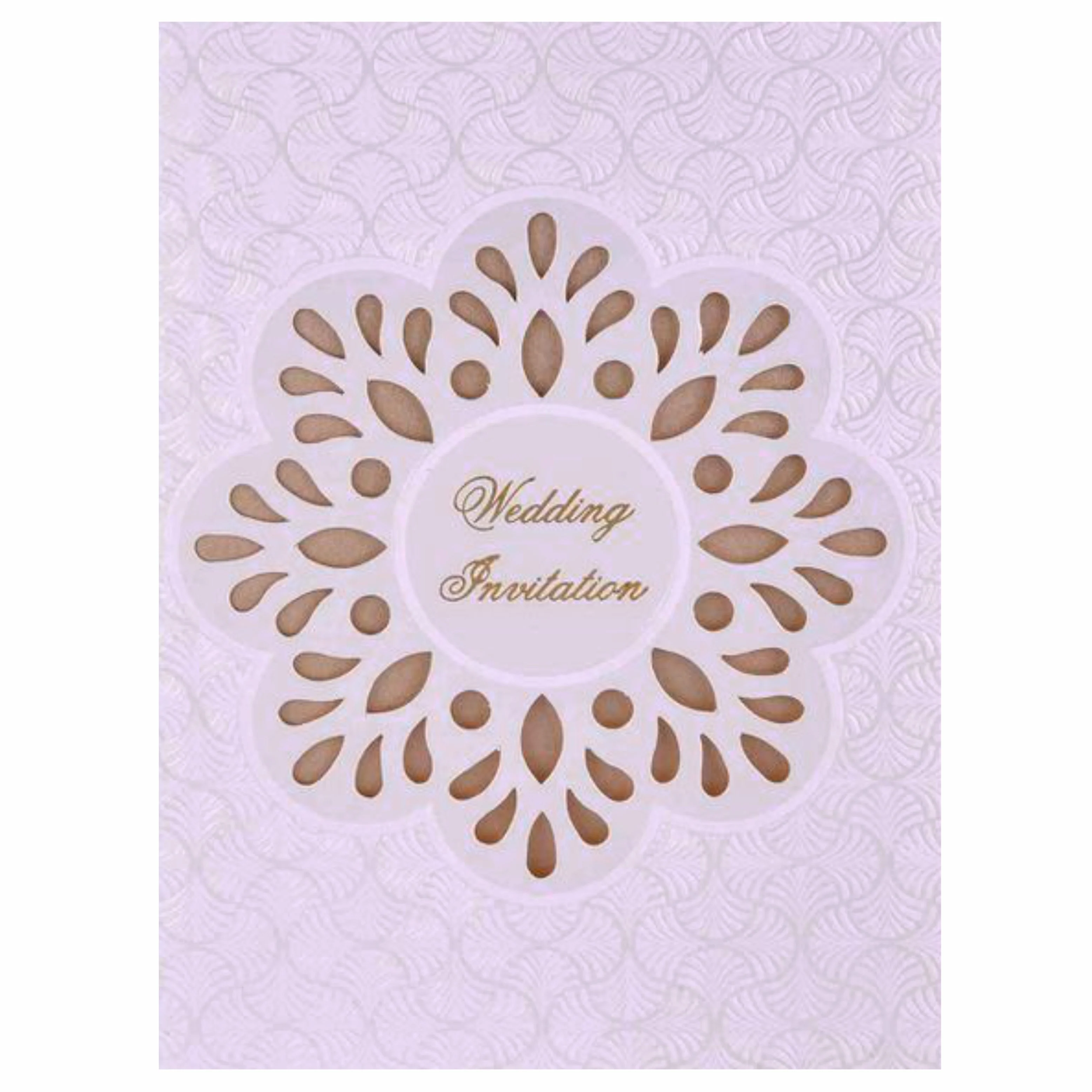 Awesome White Color With Cut Flower Theme Wedding Card - KNK30451 - Image 3