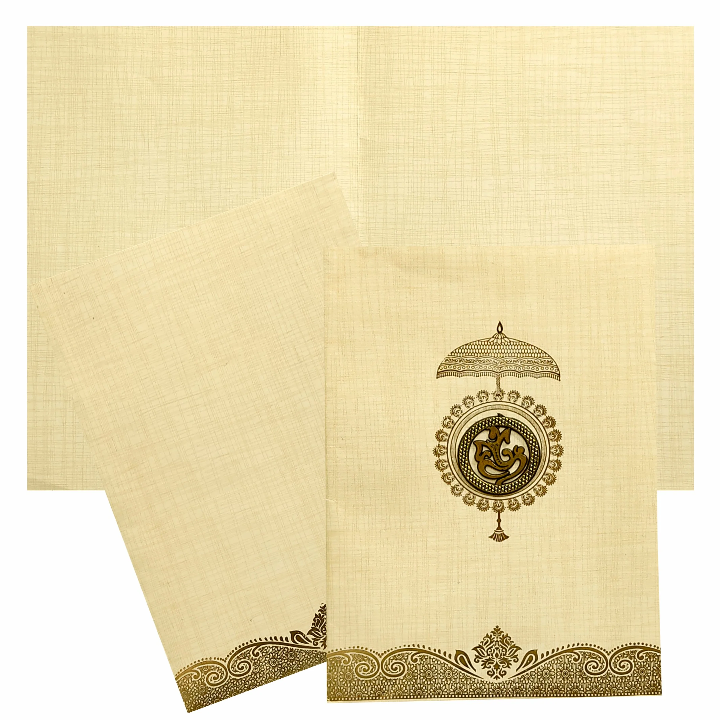 Sandal Metallic With Umbrella Design In Gold Foiling-KNCP24SG