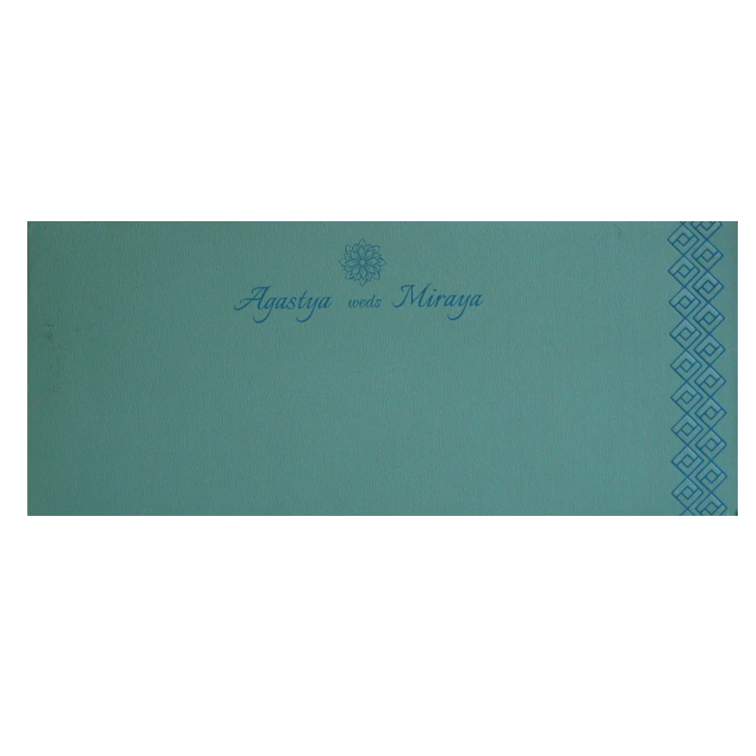 Azure Blue Design Wedding Card-KRC30091 - Image 4