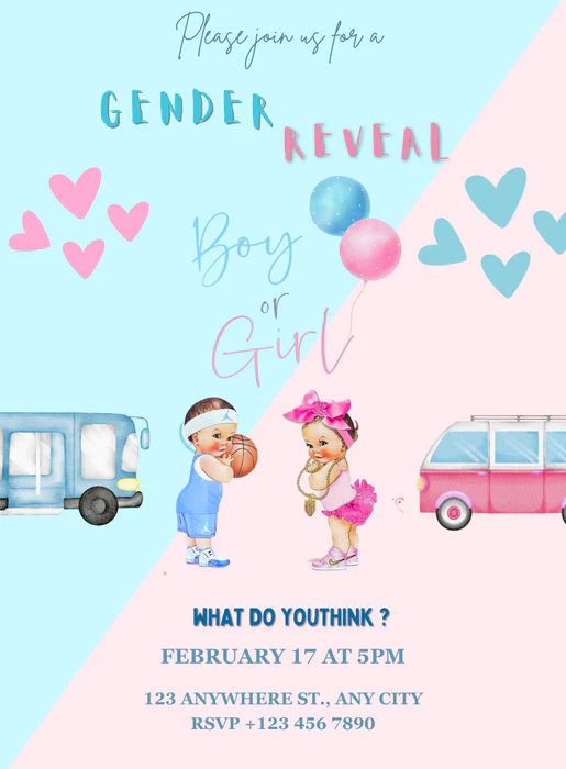 Baby Blast Gender Reveal Invitation-AAGRI016 - Image 2