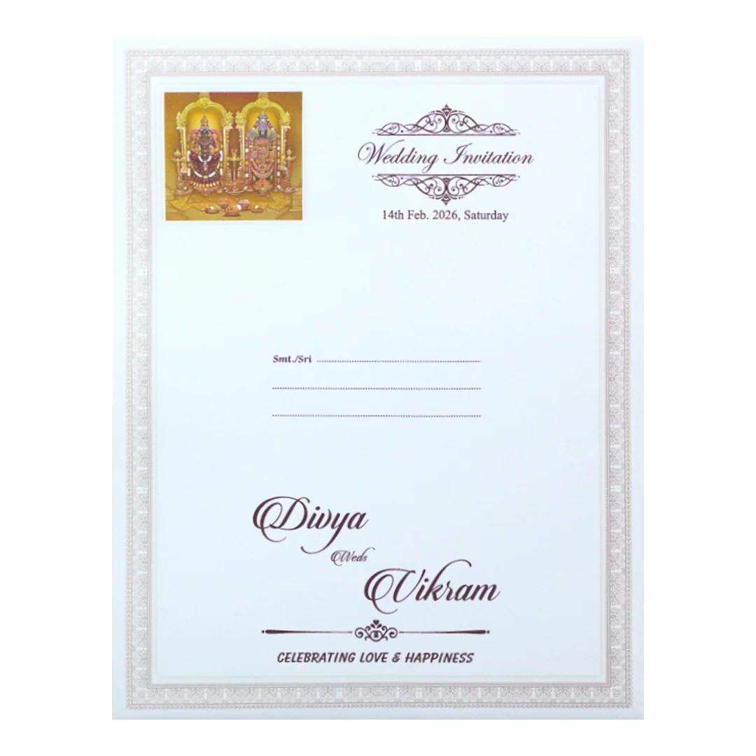Balaji Padmavathi Invitation Card-KNKJ0028 - Image 4