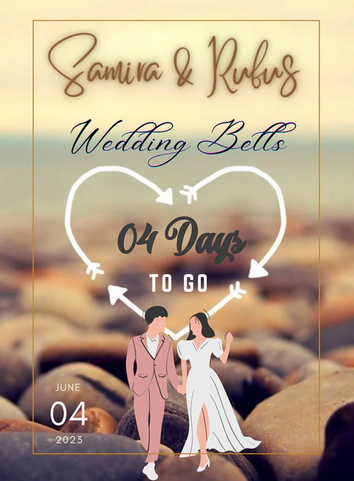 Beach Pebble Countdown Invitations-AACDI019 - Image 2