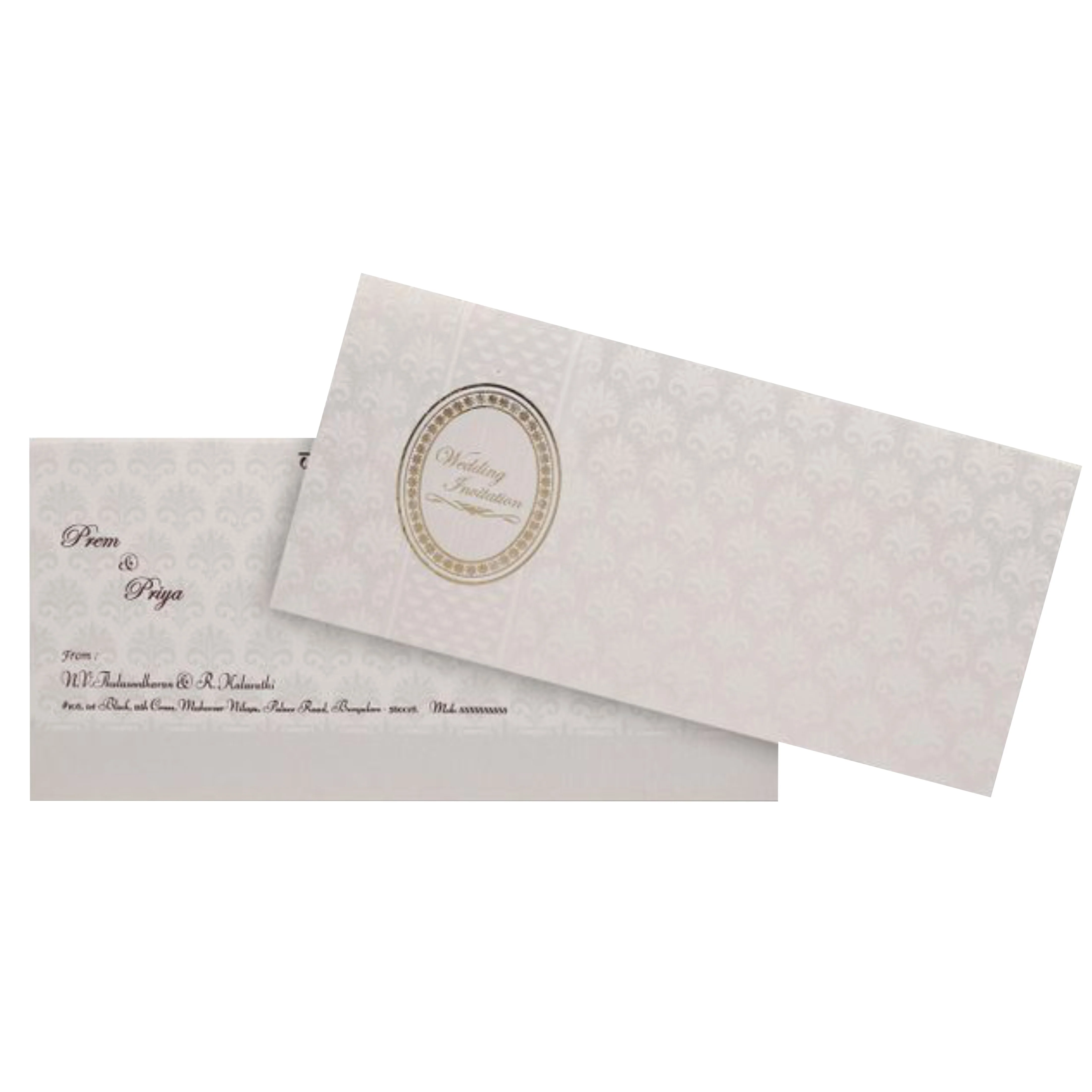 Beautiful Bloom Theme With Gold Foiling Wedding Card - KNK2775 - Image 2