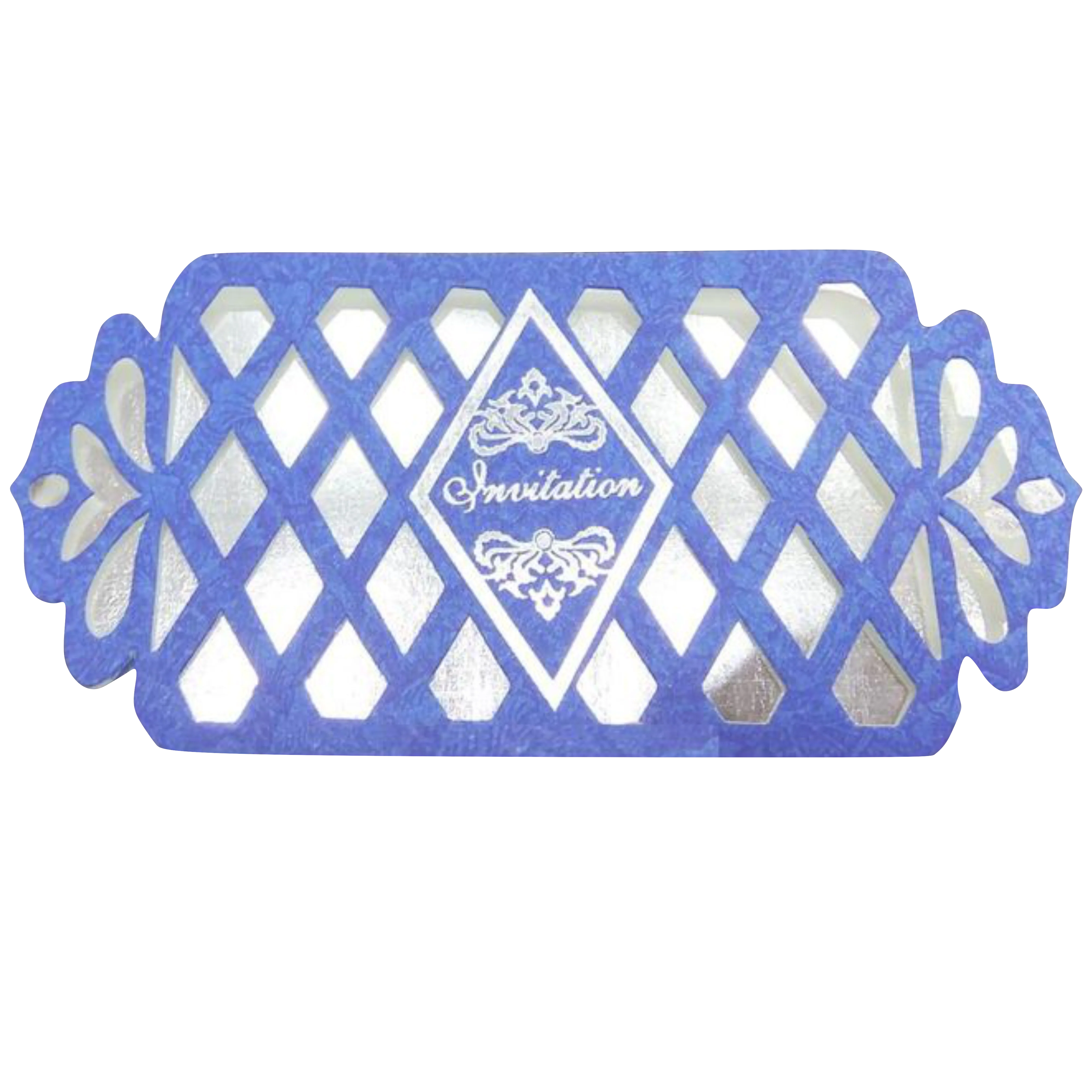 Beautiful Blue Shaded With Floral Design Wedding Card - KNKSP728 - Image 3