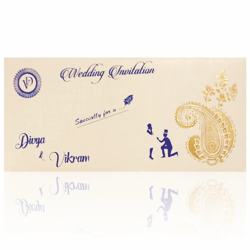 Beautiful Blue Shading Personal Wedding Card - KNKSP716 - Image 3