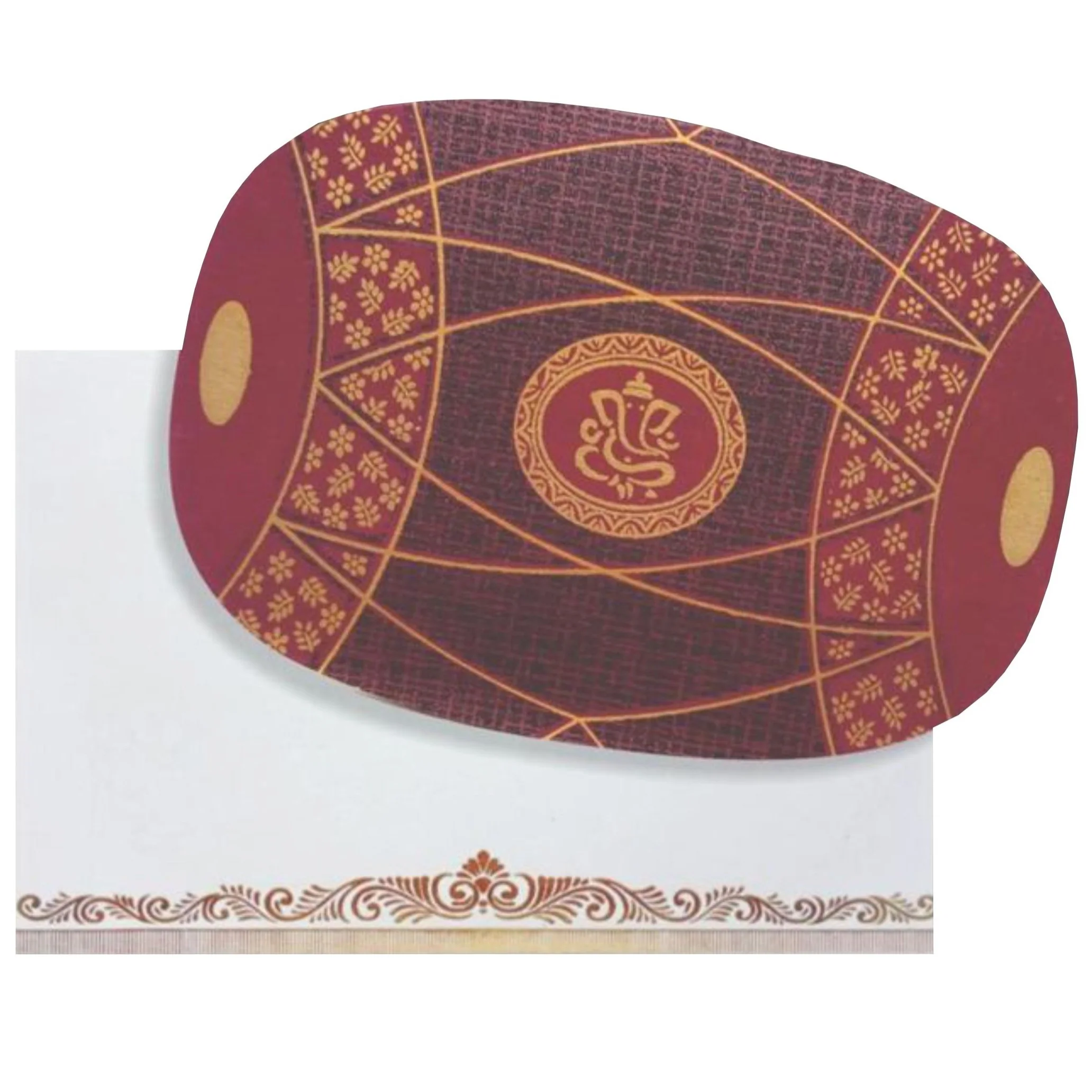Beautiful Drum Shaped Brown Shaded Personal Wedding Card - KNHM808G