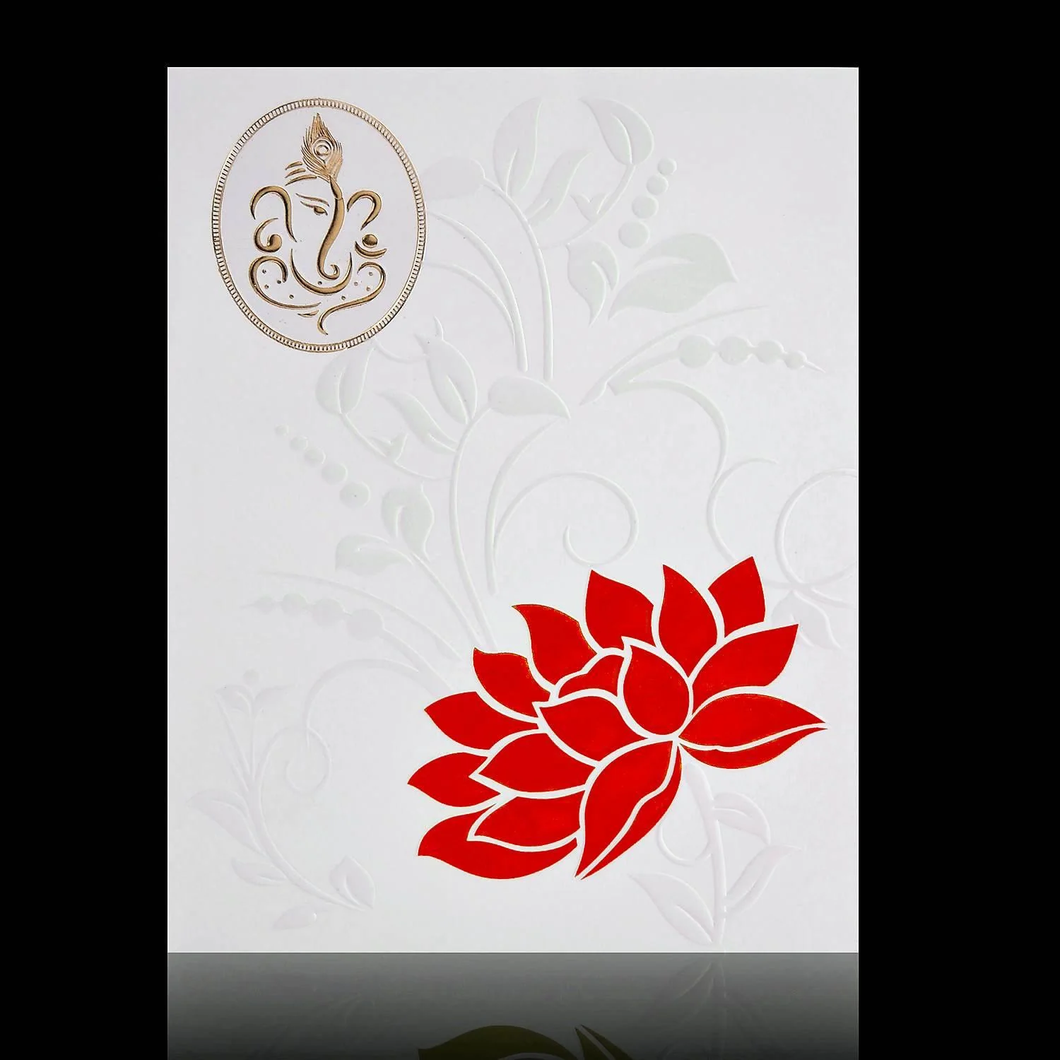 Beautiful Red Floral Theme Wedding Card - KNK3145 - Image 3