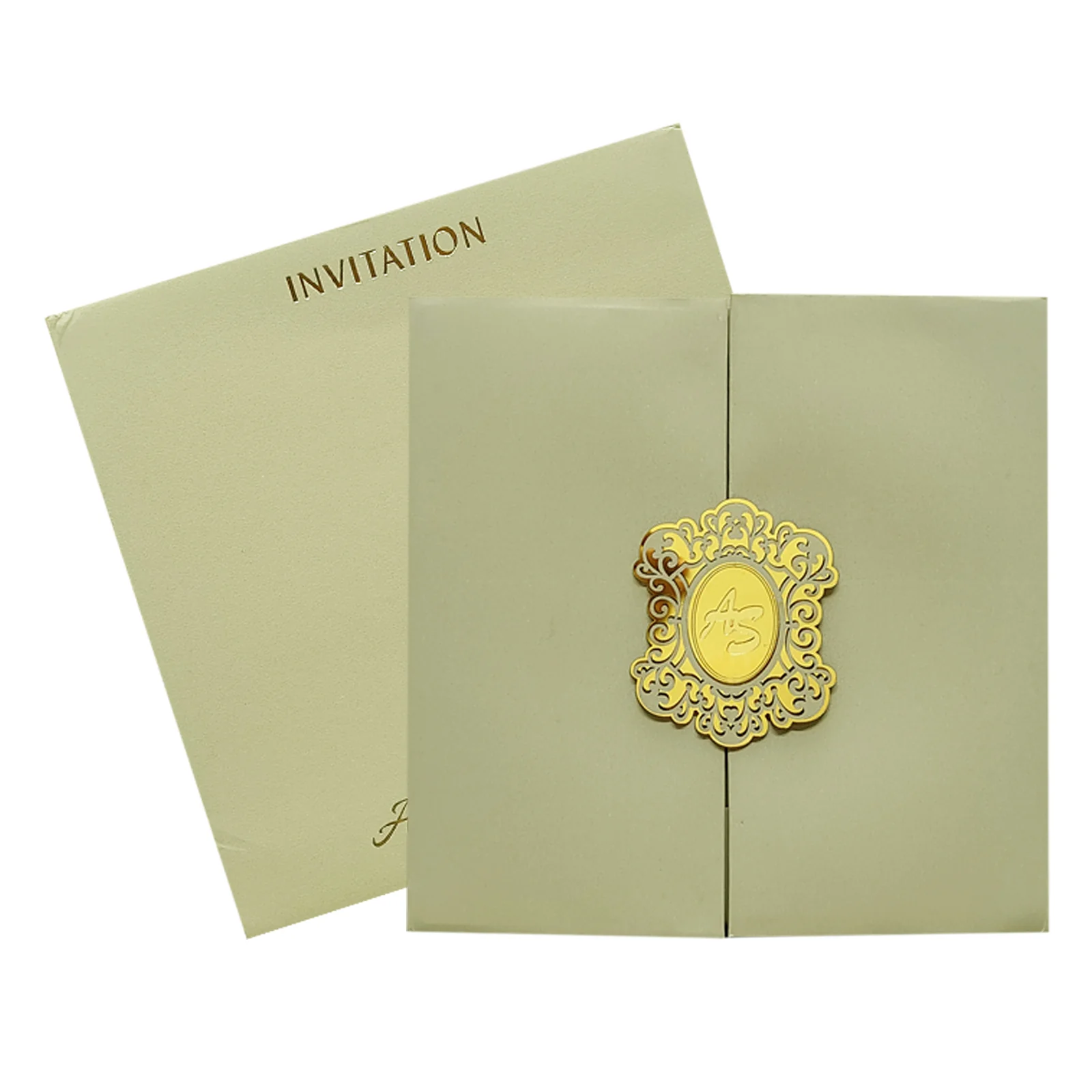 Beige Door Padded Invitation Card-KRC29670 - Image 2