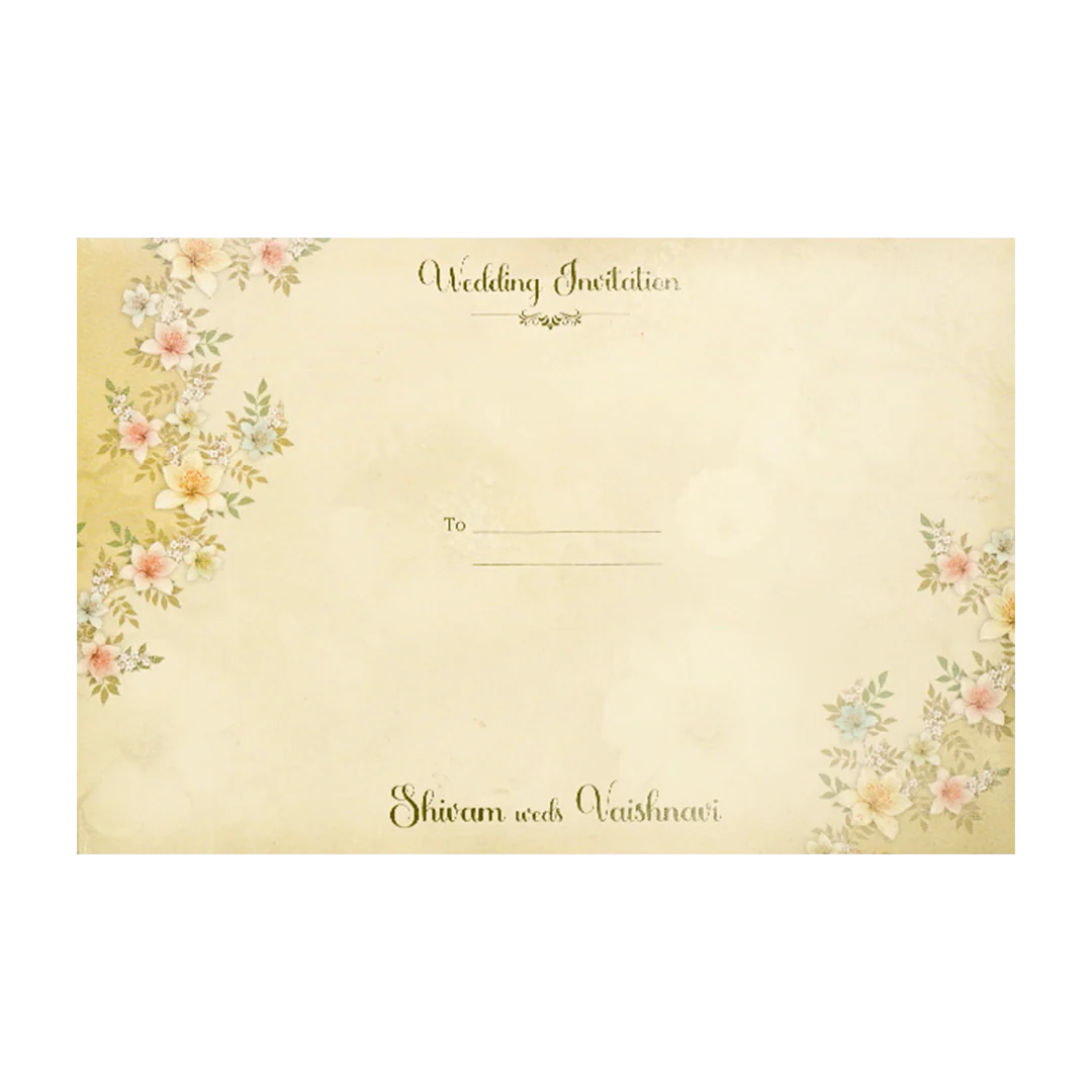 Beige Floral Padded Wedding Card-KSI64050 - Image 4