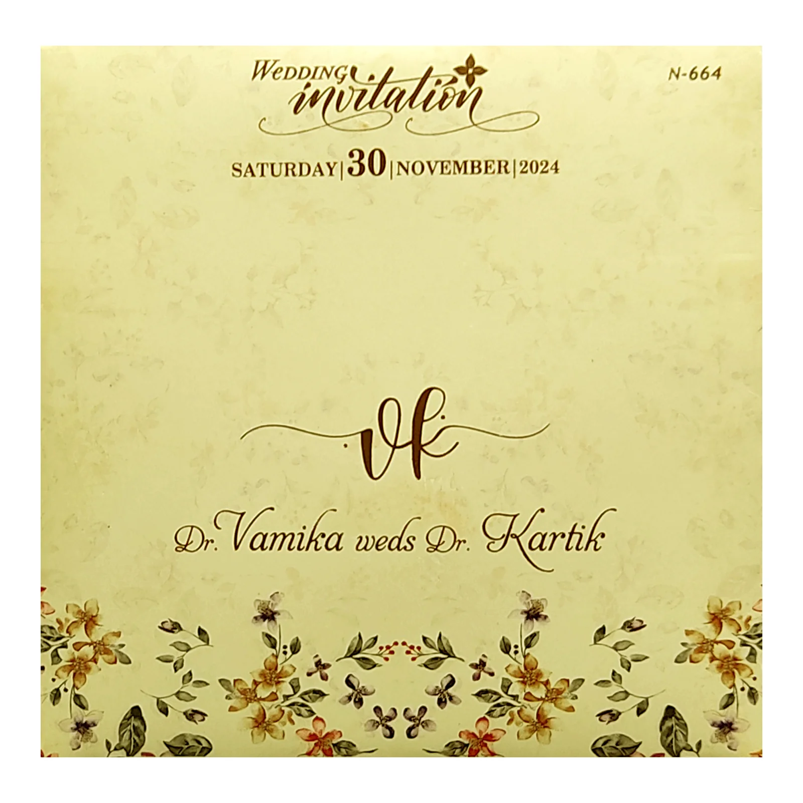 Beige Laser Cut Invitation-KVN06640 - Image 4