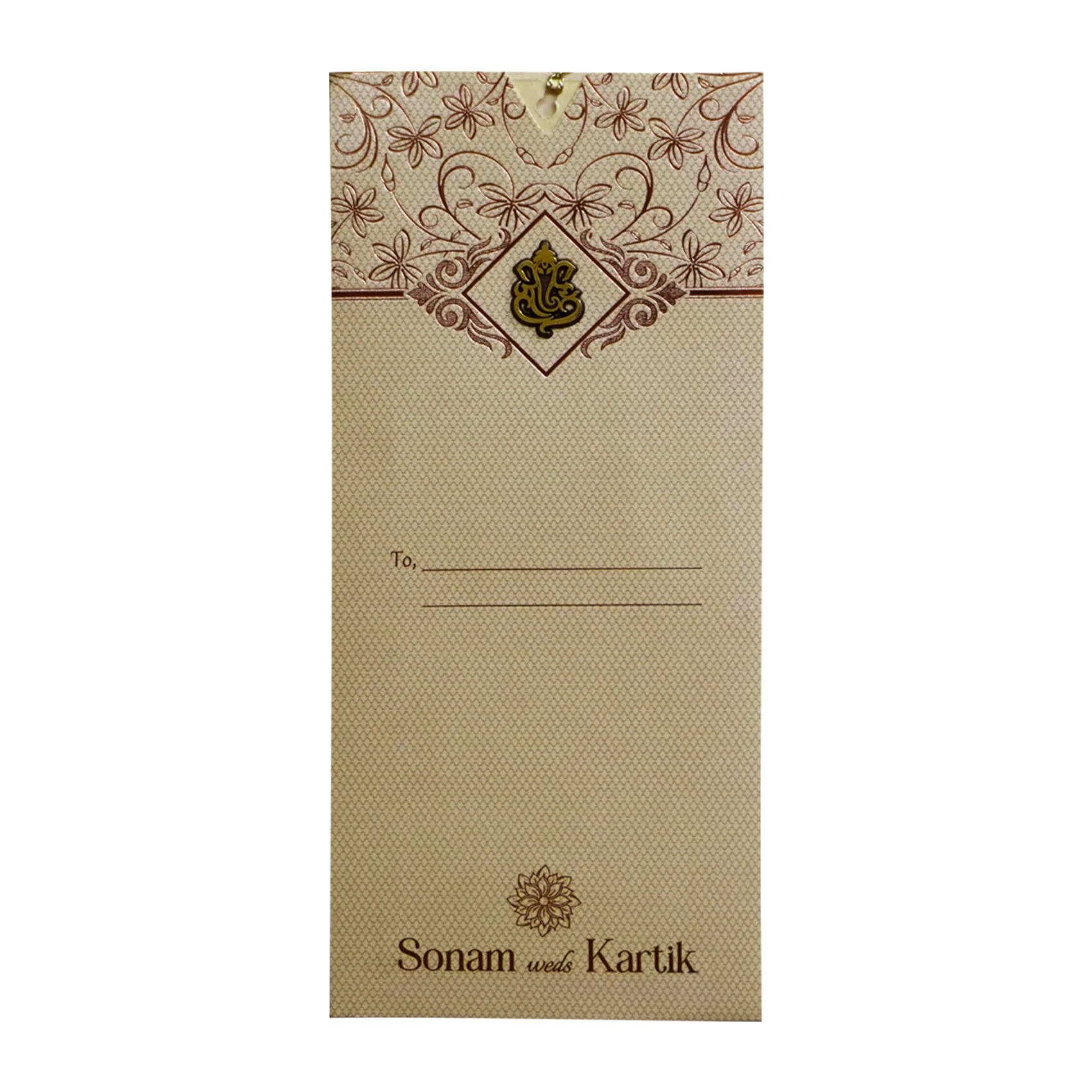 Beige Light Brown Single Invitation-KRCS7022 - Image 3