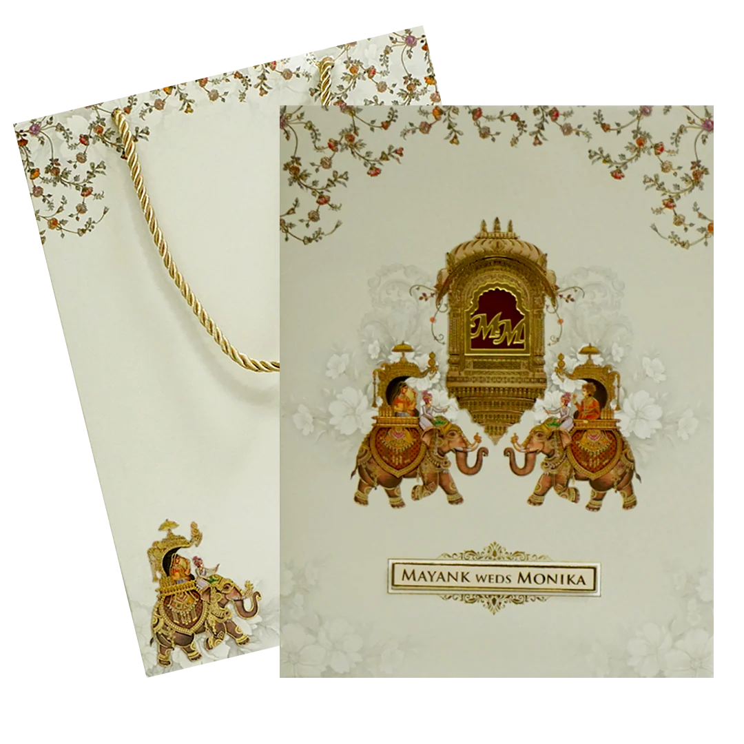 Beige Royal Wedding Box Invitation-KAC05940 - Image 2