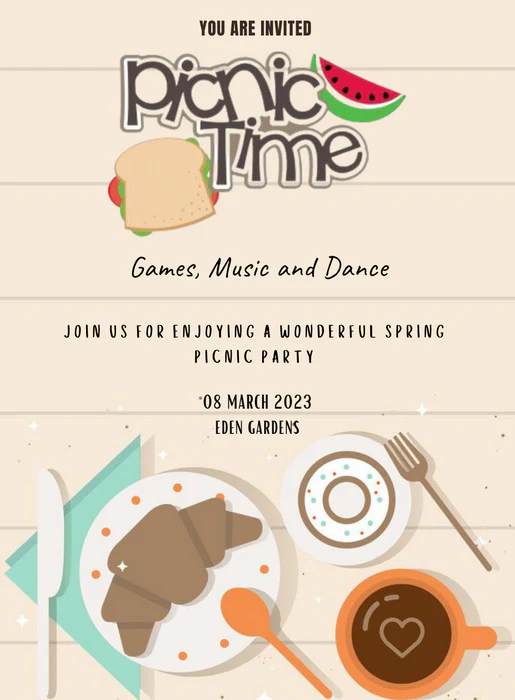 Beige Drinks Picnic Invitation-AAPIC009 - Image 2