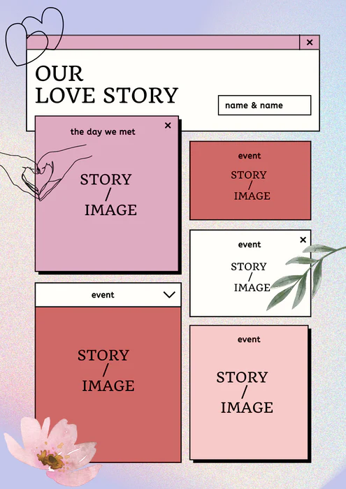 Beige Love Customised Story Invitation-AACSI002 - Image 2