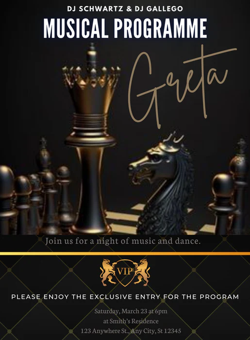 Black Chess VIP Event Invitation-AAVET008 - Image 2