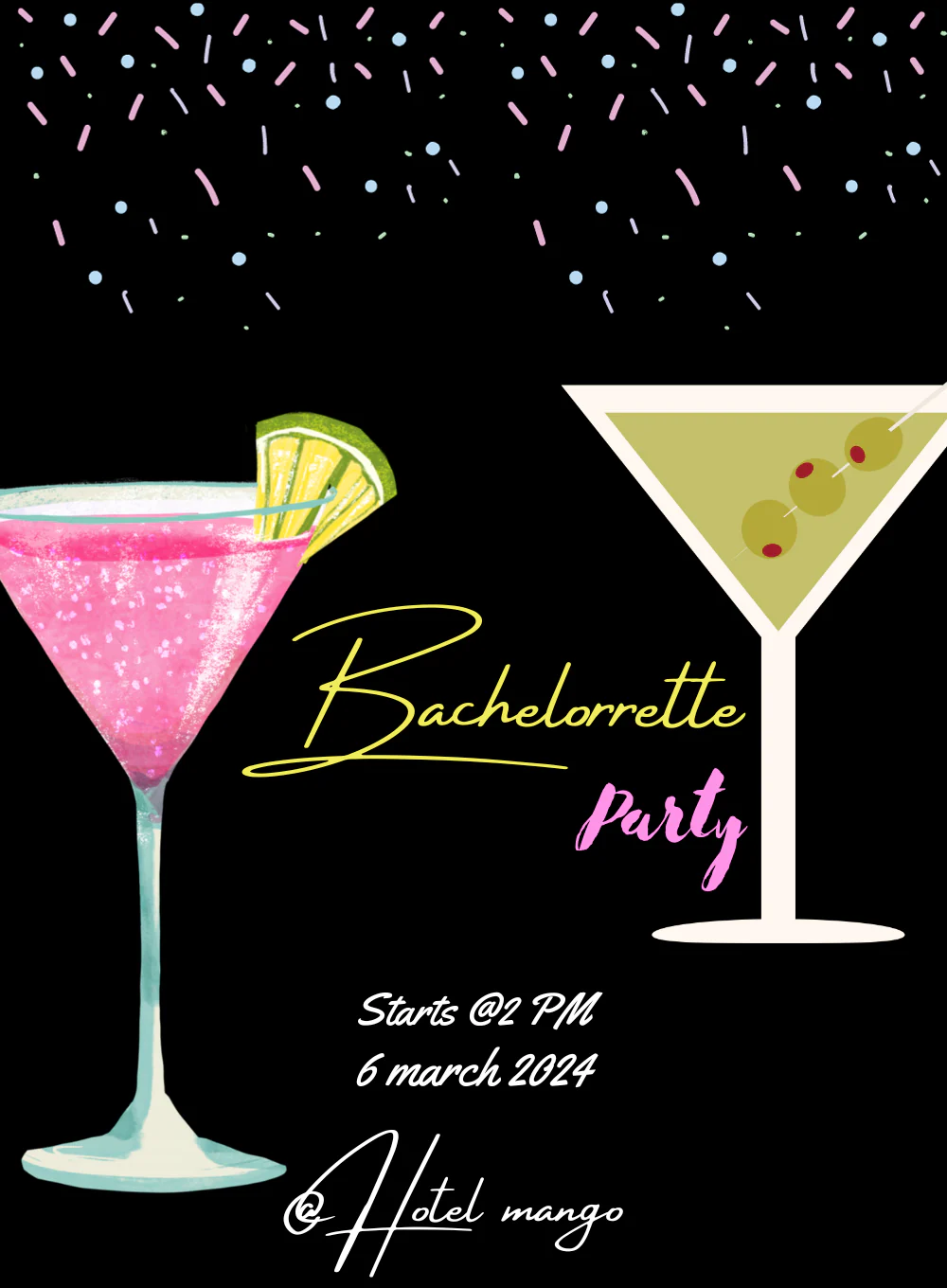 Black Cosmopolitan Bachelorette Party-AABCP007 - Image 2