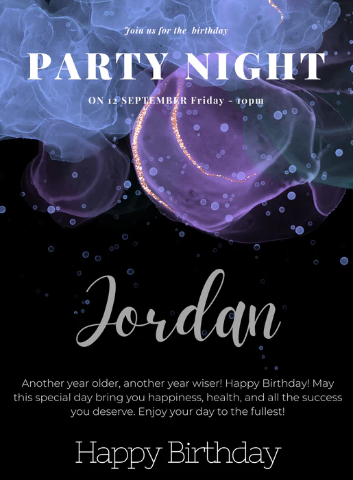 Black Elegant Birthday cards for him-AABCH009 - Image 2