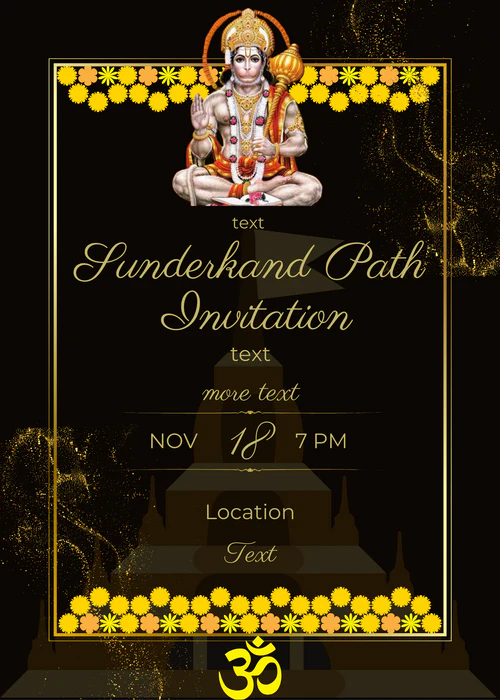 Black Floral Sunderkand Path Invitation-AASPI002 - Image 2