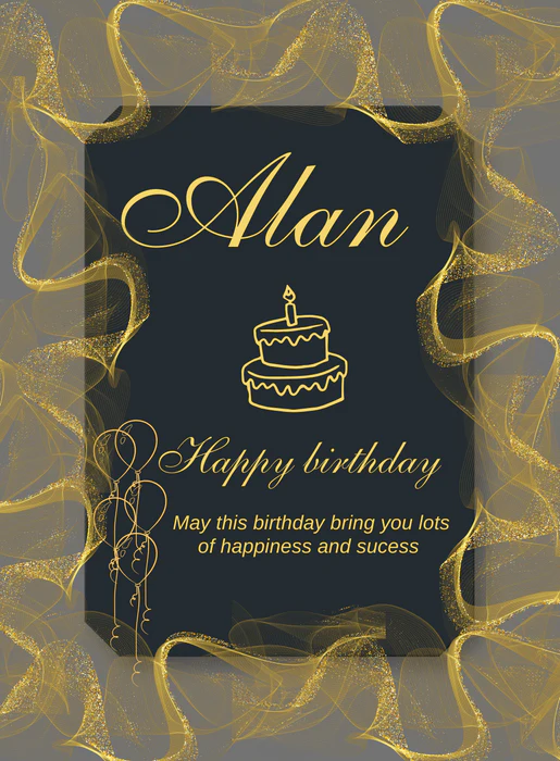 Black Golden Birthday cards for him-AABCH011 - Image 2