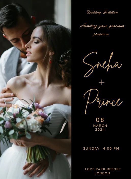 Black Love Premium Wedding Invitation-AAPWI006 - Image 2