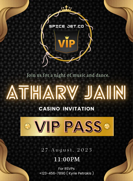 Black Pass VIP Event Invitation-AAVET005 - Image 2