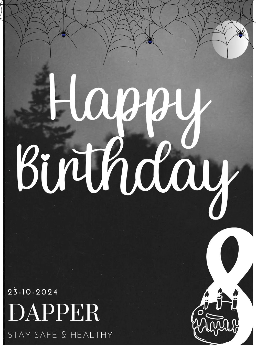 Black Web Birthday cards for him-AABCH005