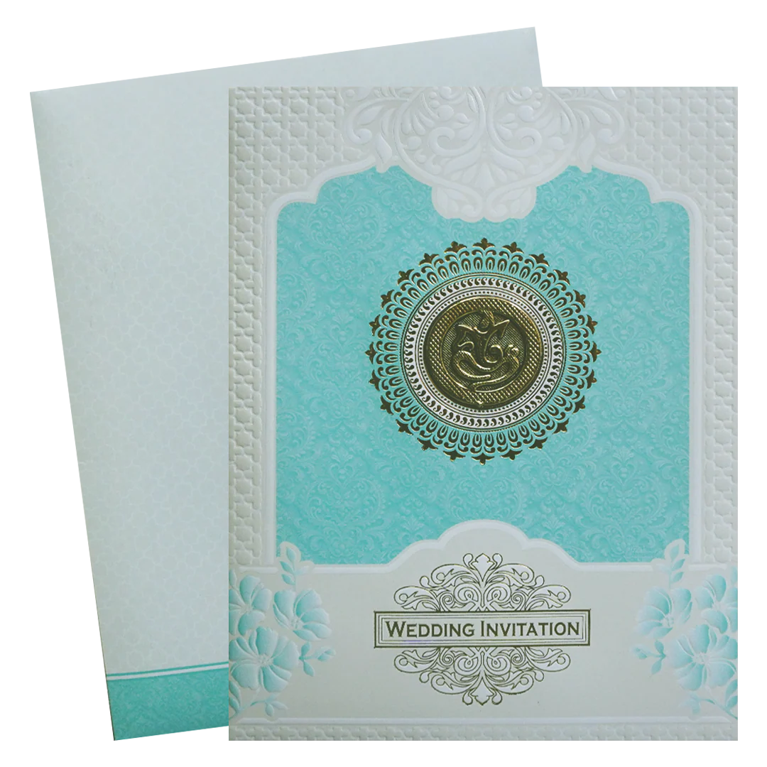 Blue and White Mandela Wedding Card-KNK7080B - Image 2