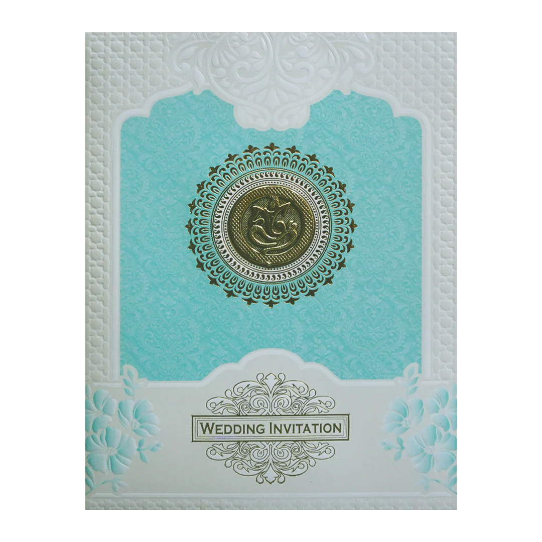Blue and White Mandela Wedding Card-KNK7080B - Image 3