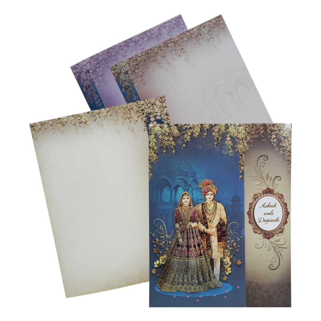 Blue Door Bride Groom Wedding Card Design-KAC05190
