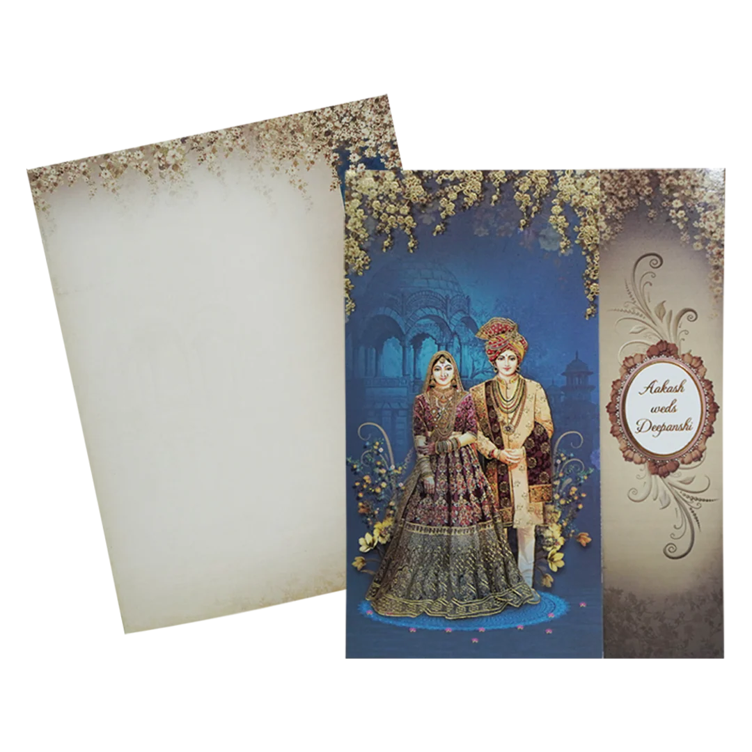 Blue Door Bride Groom Wedding Card Design-KAC05190 - Image 2