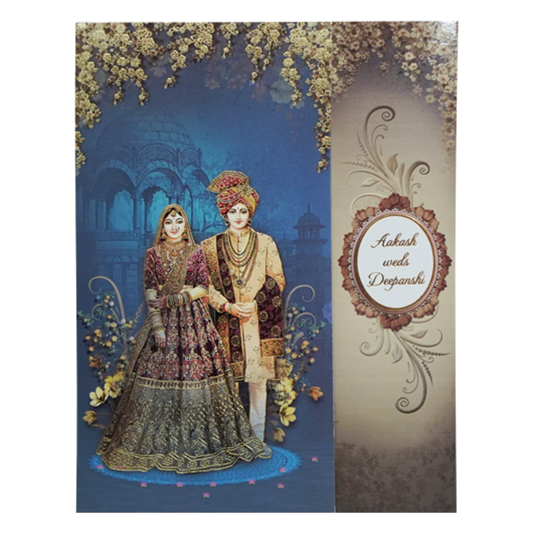 Blue Door Bride Groom Wedding Card Design-KAC05190 - Image 3