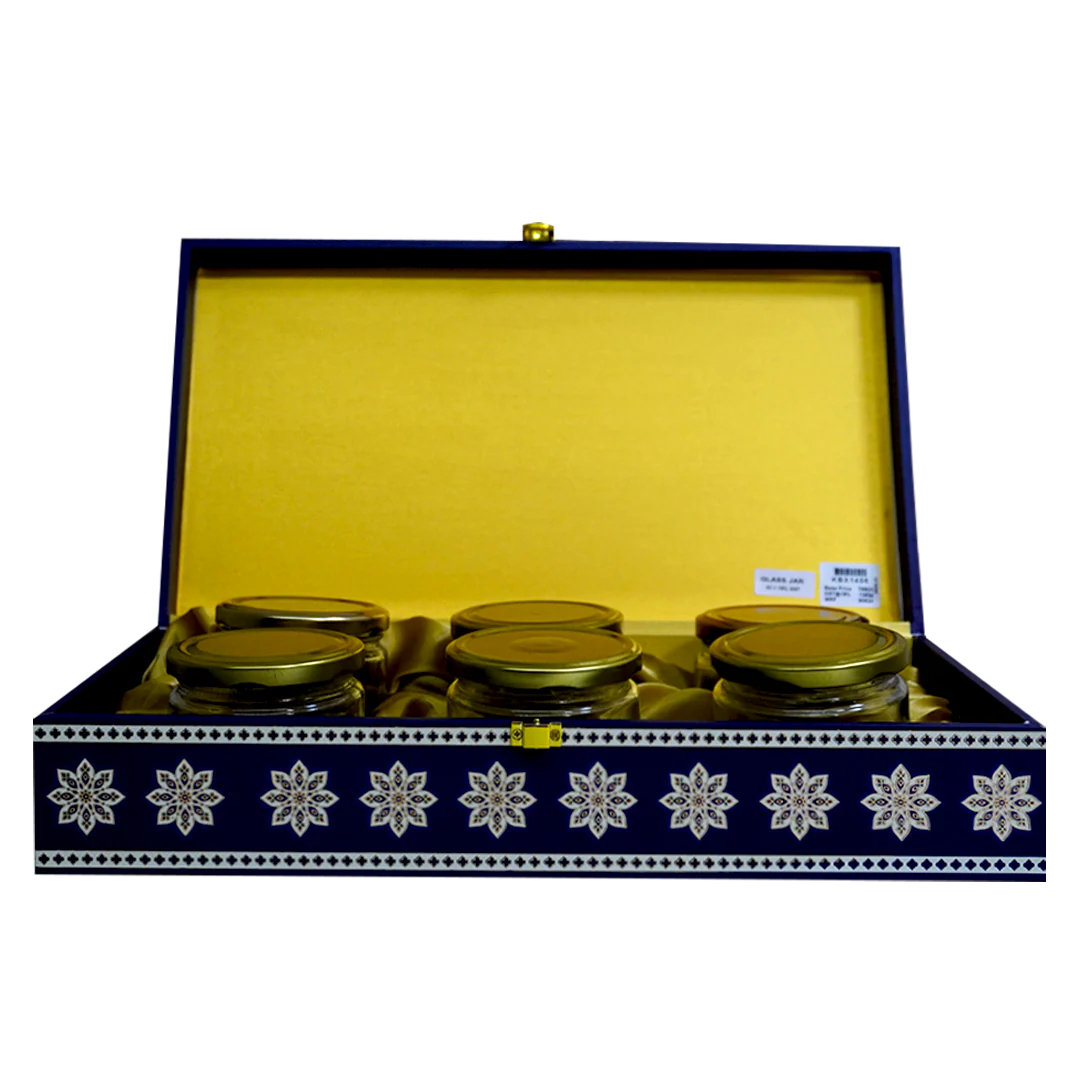 Blue Floral Mandala Box Invitation-KBX1406