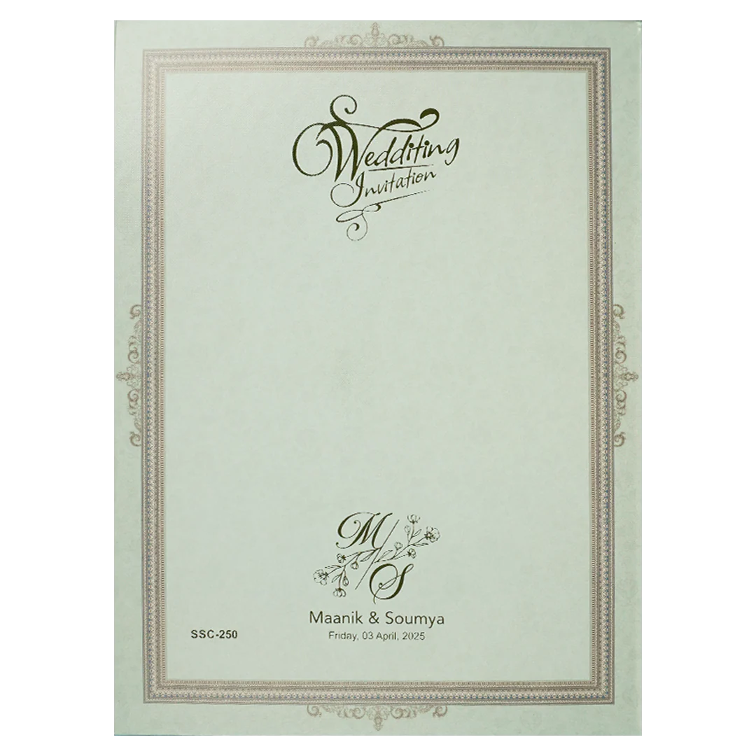 Blue Floral Metallic Padded Wedding Card-KSSC2500 - Image 4