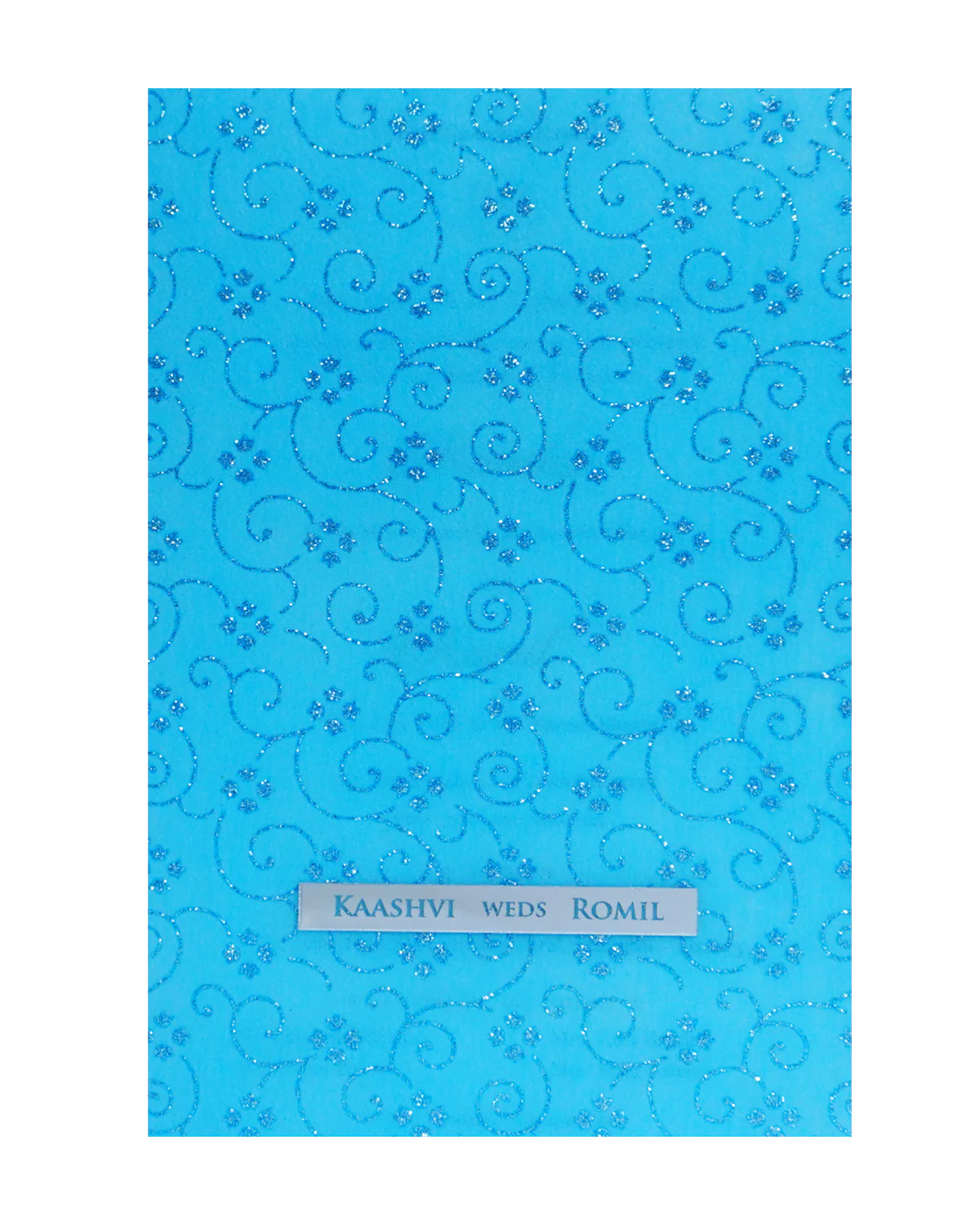 Blue Glitter Tracing Sheet Invitation Card-KRCS7420 - Image 3