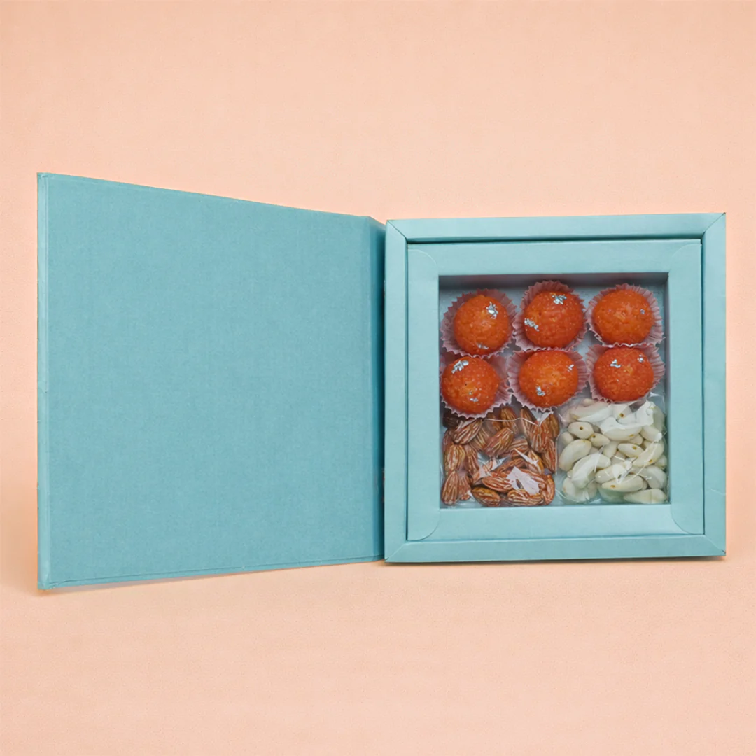 Blue Gold Foiling Design Box Invitation Card-KNK8902B - Image 3