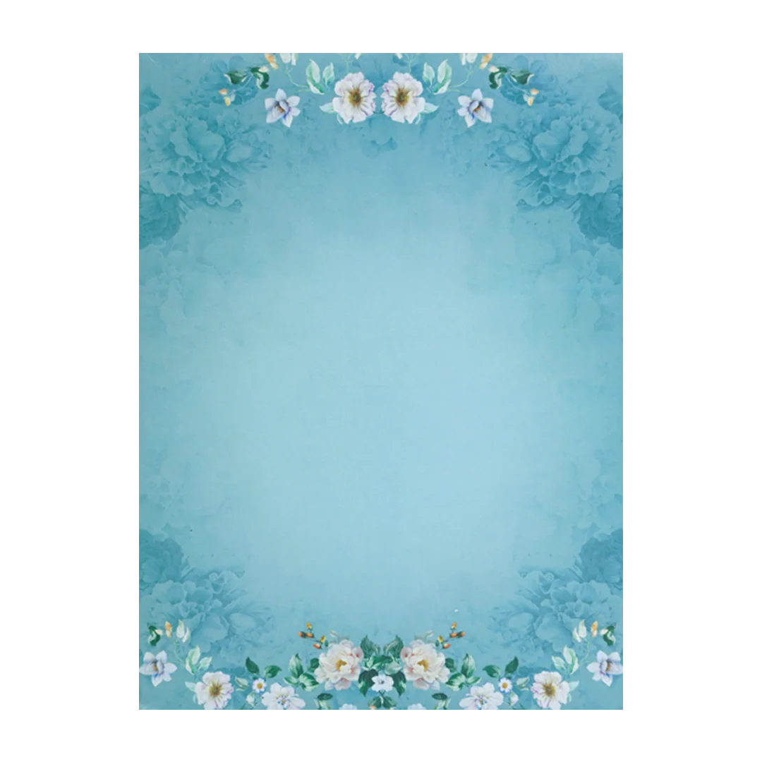 Blue Gold Laser-Cut Floral Wedding Card - KNOR5202 - Image 4