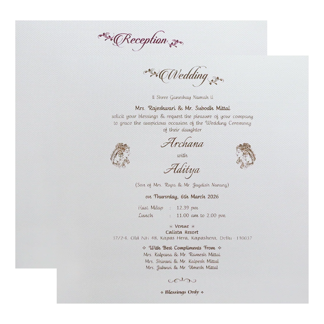 Blue Luxury Floral Wedding Invitation-KMMWD1135 - Image 5