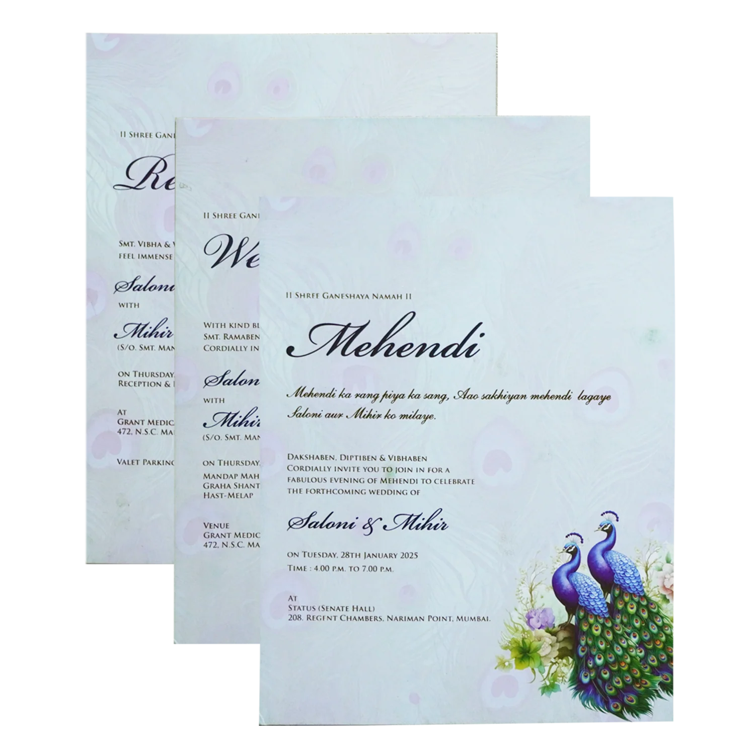 Blue Premium Padded Marriage Invitation-KPR24420 - Image 5